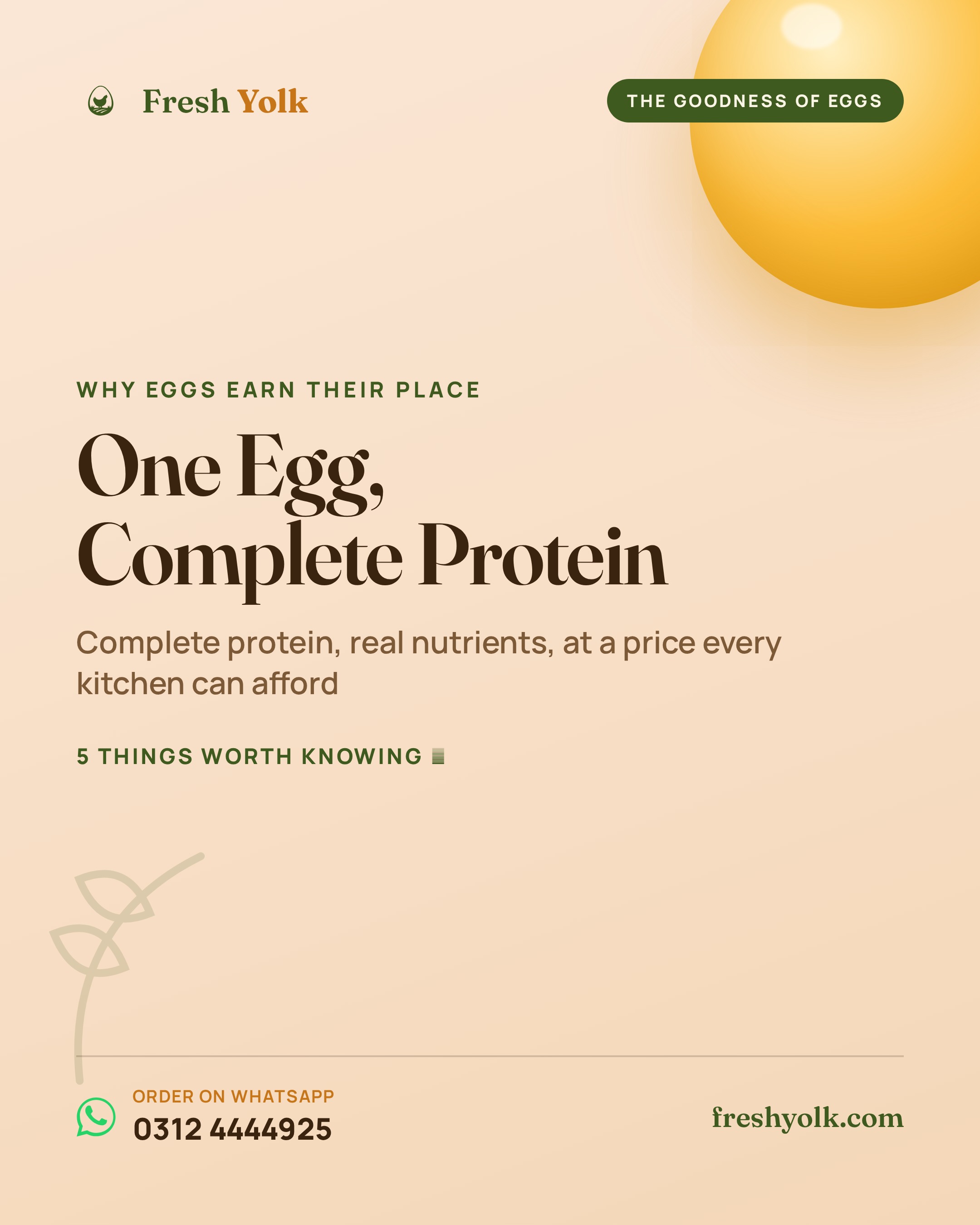 One Egg,
Complete Protein